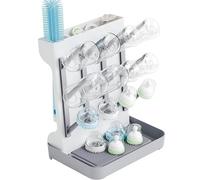 SuoXing Grand égouttoir Vertical pour biberons et biberons pour 12 biberons de 237 ML et Accessoires de bébé, pièces de Pompe, tétines ou Support de Brosse, Gris Intelligent