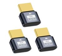 Suoxiom HDMI Dummy Plug Émulateur d'affichage 4K Compatible avec Windows Mac OSX Linux Émulateur d'affichage Ghost sans tête EDID Travail à Distance HDMI UHD 4K@60Hz (3PCS)