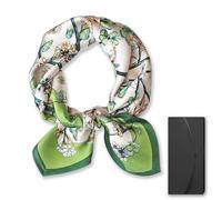 SUOXU Écharpe en soie pour femme, 100 % soie de mûrier, bandanas pour femme, écharpe carrée en satin, écharpe en soie, accessoires pour filles, avec motif original de peinture sur sable (53 x 53 cm