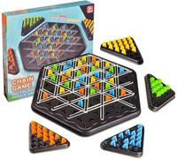 SUOXU Jeu de Plateau Triangle Capture de Territoire Jeu de Famille, Énigme de Stratégie de Réflexion Cérébrale de Chain Triggle Chess Jouets de Puzzle 2 à 4 Joueurs, 6 Ans et Plus Garçons Filles