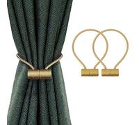 SUOXU Lot de 2 embrasses magnétiques pour rideau avec clip de serrage pour rideau - Pour la maison, le bureau, le café, la boucle, pas besoin de perforer la sangle de rideau magnétique