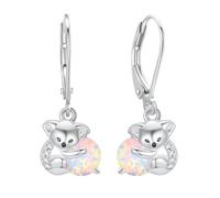 Suoye Boucles d'oreilles pendentifs Koala en argent sterling 925 pour filles - Boucles d'oreilles pendentif animal mignon avec opale