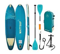 Wattsup - Sup Stand Up Paddle Gonflable Marlin 12'5-378x89x15cm Dropstitch - Pack Complet : Pagaie Leash Pompe Sac de Transport - Jusqu'à 185kg -Bleu