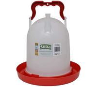 Supa Abreuvoir à volaille Robuste de 3 litres, fabriqué au Royaume-Uni, Rouge et Blanc, 3XL