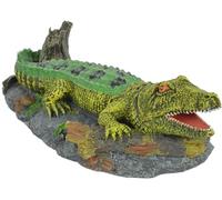 Supa Décoration d'aquarium en Forme de Crocodile fonctionnant à l'air - Détails réalistes - Environ 9,5 x 22,5 x 5,5 cm