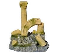 Supa Décoration d'aquarium en ruine à Colonne Unique | Détails réalistes | Env. 7 cm (L) x 11 cm (l) x 12 cm (H)