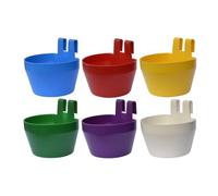 Supa Lot de 12 gobelets pour Cage de volaille/volière - Convient pour la Nourriture, Le Grain ou l'eau - avec Crochet intégré pour accrocher Les gobelets à la Grille de la Cage - Fabriqué au