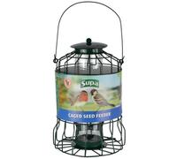 Supa Mangeoire à graines en Cage pour Oiseaux Sauvages dissuade Les écureuils et Les Grands Oiseaux tels Que Les colombes et Les Pigeons.