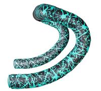 Supacaz Ruban adhésif - Longueur : 2200 mm - Super Sticky Kush - Splat - Celeste + bouchons Ano Celeste