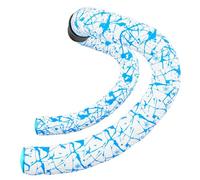 Supacaz Super Sticky Kush Blanc Ruban de cintre Néon Bleu Splat - Cyclisme Vélo de route Cintre Guidoline Enroulement