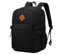 SUPACOOL Sac à Dos Léger et Décontracté pour Homme et Femme, Grand Sac à Dos pour écolier, Garçons et Filles, 16.5 Inch, Noir