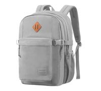 SUPACOOL Sac à Dos Léger et Décontracté pour Homme et Femme, Grand Sac à Dos pour écolier, Garçons et Filles, 16.5 Inch, Gris Clair