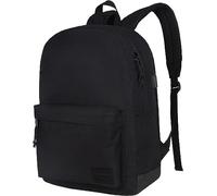 SUPACOOL Sac à dos pour ordinateur portable, style décontracté, avec port de charge USB, pour homme et femme, idéal pour l’université, Entièrement noir., 20L, Sacs à dos de jour