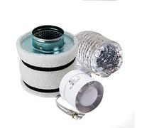 SUPACROP HYDROPLANETE Kit de Ventilation 100mm 125mm 150mm pour Chambre de Culture avec Extracteur d'air et Filtre à Charbon Actif
