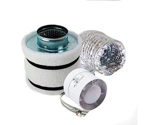 SUPACROP HYDROPLANETE Kit de Ventilation 100mm 125mm 150mm pour Chambre de Culture avec Extracteur d'air et Filtre à Charbon Actif