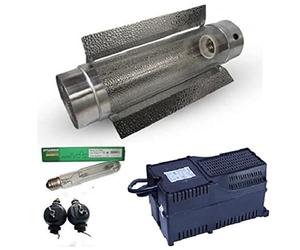 SUPACROP Kit Cooltube HPS 250W 400W 600w Classe 2 complet - 125mm - Croissance et Floraison - Pack eclairage sodium lampe HPS Prêt-à-brancher (250)