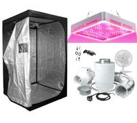 SUPACROP Pack Chambre de Culture LED 2000W Full Spectrum - 40x40x120cm / 60x60x140cm / 80x80x160cm au Choix. Kit Box Complet LED avec Switch, Timer, Extracteur d'air, Filtre à Charbon...