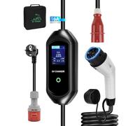 SUPAREE 10M Chargeur Voiture Electrique CEE Chargeur de Voiture Electrique 11KW Borne de Recharge Véhicule Électrique avec Temporisateur Adaptateur CEE à Schuko Triphasé Courant Réglable 6-16A