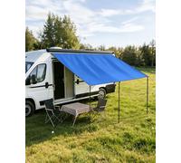 SUPAREE Auvent Camping Car Exterieur Auvents Caravane 3m Auvent Latéral Fourgon avec 3 Rail De Passepoil Protection UV Oxford 210D Imperméable pour RV SUV 3 x 2,4m