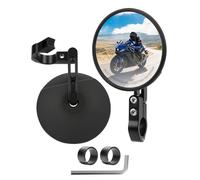SUPAREE E24 Homologué Rétroviseur Moto Universel Retro Guidon Rond Retroviseur Moto Homologué 360°Rotatif Convient aux Diamètres de Guidon 22 mm et 25,4 mm 2PCS