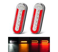 SUPAREE Feu Arriere Remorque LED Feux Remorque LED 12V 24V Feux Stop/Clignotants/Inverse/Lumières de Conduite Etanche Multifonctionnel pour Tracteur Caravane Camion Voiture 2Pcs