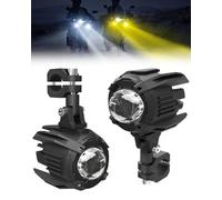 SUPAREE Feux Antibrouillard Moto Phare Additionnel Moto LED Feux Additionnel moto LED avec Support Universel 9000LM 6500K 3200K 12V IP68 pour Avant ATV SUV Camion Bateau 2Pcs