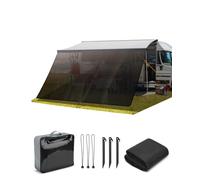 SUPAREE Pare Soleil Auvent Camping Car Pare Soleil Caravane Paroi Auvent Camping Car Sun Blocker UV Protection Brise Vue pour Store pour Van RV 3,7 x 2,46m