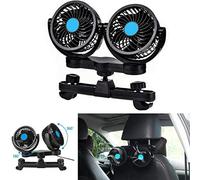 SUPAREE Ventilateur Auto, Ventilateur Electrique de Voiture 12 V DC 360º Rotation Design et 2 Niveaux de Vitesse Changer d'été de Refroidissement d'air pour Siège Arrière Passager/Animaux