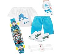 Supatmul Jouets pour Les Doigts, Finger Skateboards Set Jouets Finger Shoes, Finger Tops, Finger Pants, Finger Knee Pads, Cadeaux pour Enfants Enfants for Teen Adult Favor