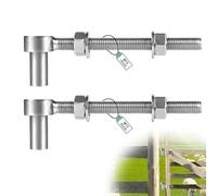SUPAWAY 2 Pièces Charnières à Vis Réglables M12 x 150mm, Charnières à Boulon J en Acier Inoxydable 304 Quincaillerie de portails pour Portes Ferme, Portail de Jardin, Portail Bois, Entrée avec Écrou