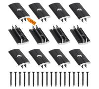SUPAWAY 200 Pcs Clips Noir pour Planchers en Bois en Plastique T-Clips pour Planches de Terrasse 6 mm Espacement Entretoises Cachées avec 200 Vis pour Planches WPC/BPC Planches Composites