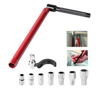 Supaway 9-Tlg Standhahnmutterschlüssel Wasserhahn Montagewerkzeug Standhahnschlüssel Universalwerkzeug Schlüssel für Spültischarmatur Standhahnschlüssel Set mit 8-17mm Rohrsteck Armaturen Schlüssel