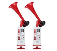 SUPAWAY Corne de supporter Klaxon sécurité Klaxon bateau Corne de brume portable pompe à air Universel air horn avec fourre pour fête camping événements sportifs ne s'épuise Jamais Rouge-2Pcs