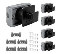 Supaway Lot de 5 Verrous de tiroir carrés métalliques pour Camping - Serrure à glissière carrée, Serrure à Pression sans clé pour Mobil-Home, Bateau, Yacht, Armoire, Porte, Meuble (Noir)