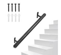 SUPAWAY Main courante métallique 66cm Rampe escalier en acier inoxydable Main courante accessible Poignée de fixation murale Ø32mm Ensemble rampe escalier pour balcon, garde-corps, intérieur/extérieur