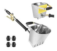 SUPAWAY Pistolet pulvérisateur de Ciment en Alliage d'aluminium Lot de 4 Embouts de pulvérisation Réservoir de 3,5 L pour revêtements muraux sur plâtre, béton, Ciment, mortier de calcaire
