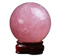 SUPBEI Boule de Cristal de Quartz Rose Naturel avec Support - Sphère de Cristal réel de guérison - Fengshii Home Decoration Ball pour Reiki, méditation, Divination,4cm