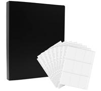 SupBiky 50 Pcs protege carte double face 900 poches,pochette cartes transparentes,11 trous classeur sleeves Noir,protection carte à collectionner pour carte,Transparent Film de collection