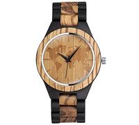 SUPBRO Montre en Bois pour Hommes et Femmes 100% Naturel Artisanal Mouvement à Quartz Japonais Montres Bracelet réglable en Bois Carte du Monde