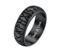 Supcare Bagues pour Homme en Acier Inoxydable - Bague Viking Luhn Rune - Punk Viking - Chevalière Hip Hop - Gothique Vintage - Pour anniversaire, 72(23,1) - Bague Noir