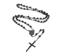 Supcare Boule Chaîne Perles De Prière Hommes Christian Chapelet Catholique Collier Religieux Crucifix Pendentif Jésus Croix Mala Collier Chapelet Croix Collier Bijoux pour tous les Saints