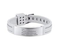 Supcare Bracelet en Silicone pour Homme et Femme - Gravure en Acier Inoxydable - SOS Enroulé - Bijou Fantaisie Personnalisé pour Garçons et Enfants