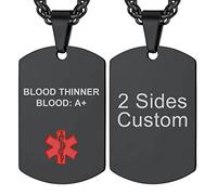 Supcare Chien tag pendentif collier Chaîne spiga homme femme Collier médaille d'alerte Accessoires du cou Chaîne pendentif militaire