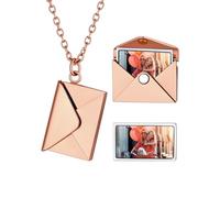 Supcare Collier personnalisé avec enveloppe, 3 styles, collier avec photo personnalisée, 4 couleurs, point de lumière, collier avec gravure personnalisée avec zircons, collier fille maman idées