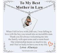 Supcare Collier Photo Personnalisé dédié à la belle-mère, Collier Bréloque Femme de 55 CM, Personnalisable avec Photo + Gravure Laser, Design d'ouverture en forme d'Enveloppe, avec Boîte à bijoux