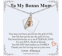 Supcare Collier Photo Personnalisé dédié à la belle-mère, Collier Bréloque Femme de 55 CM, Personnalisable avec Photo + Gravure Laser, Design d'ouverture en forme d'Enveloppe, avec Boîte à bijoux