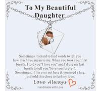 Supcare Collier Photo Personnalisé dédié à la fille, Collier Bréloque Femme de 55 CM, Personnalisable avec Photo + Gravure Laser, Design d'ouverture en forme d'Enveloppe, avec Boîte à bijoux