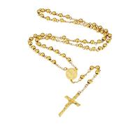 Supcare Roi Collier Boule Or Chaîne Femmes Chapelet Catholique Croix Perles De Prière Chrétien Religieux Crucifix Pendentif Jésus Bijoux pour Bible
