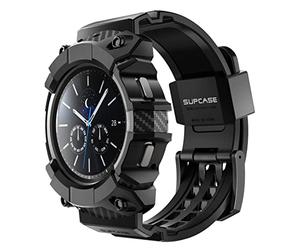 SUPCASE Coque Bracelet pour Galaxy Watch 4 Classic [46mm] 2021 [UB Pro] Bumper Protection Robuste Qualité Militaire avec Sangle Réglable, Noir