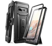 SUPCASE Coque Google Pixel 7 Pro avec Protecteur d'écran [Support Repliable & Clip Ceinture] Protection Qualité Militaire Antichoc Intégrale, Noir